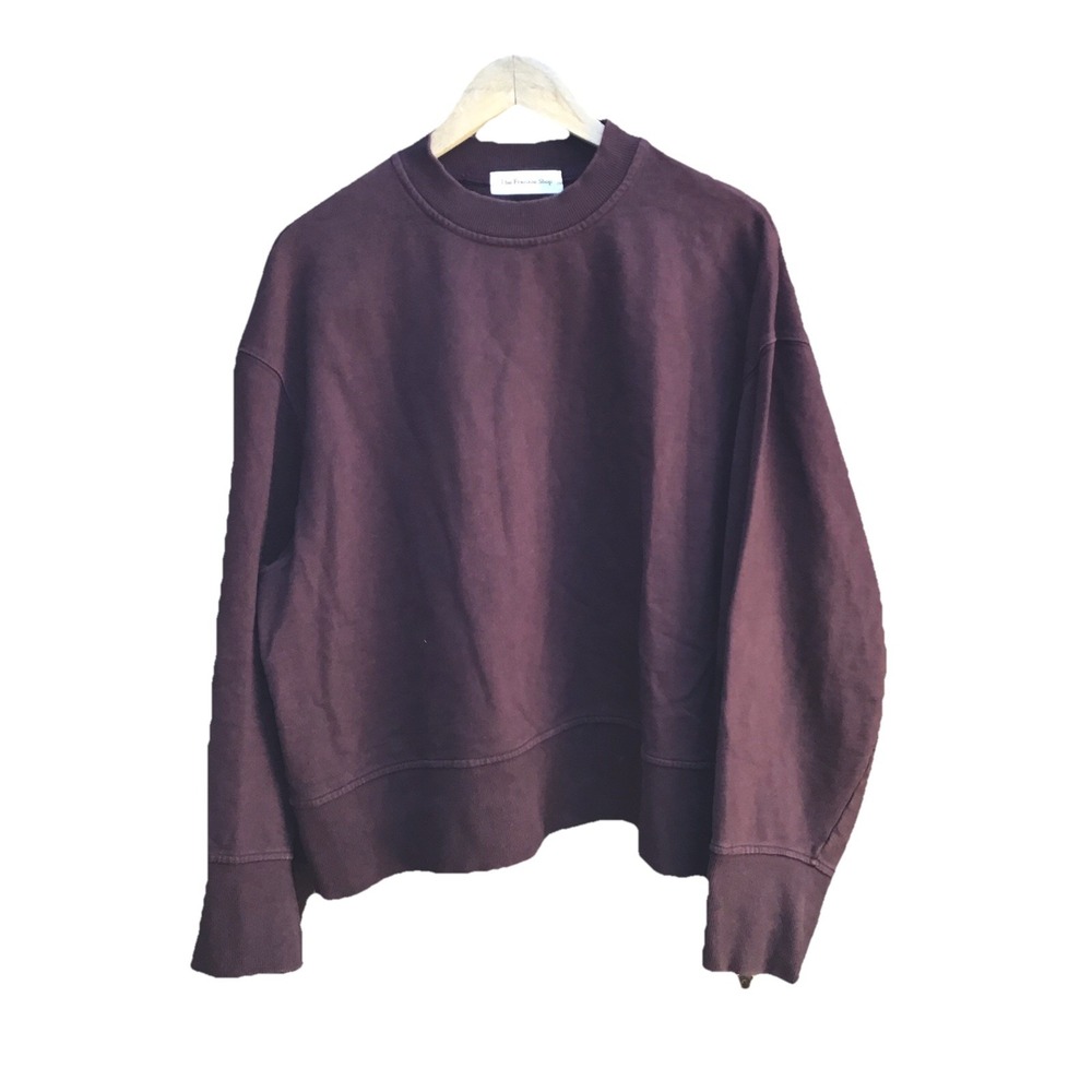 The Frankie Shop Oversized Crewneck Sweatshirt Burgundy Brown Size 1